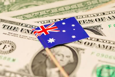aussie flag and us dollars